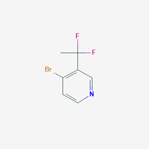 molecular formula C7H6BrF2N B13669634 4-Bromo-3-(1,1-difluoroethyl)pyridine 