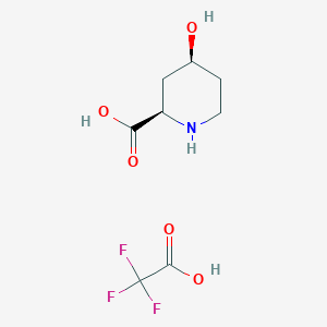molecular formula C8H12F3NO5 B13669687 (2R,4S)-4-hydroxypiperidine-2-carboxylic acid;2,2,2-trifluoroacetic acid 
