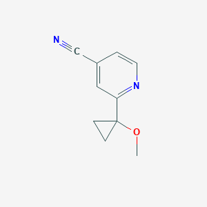 molecular formula C10H10N2O B13669712 2-(1-Methoxycyclopropyl)isonicotinonitrile 
