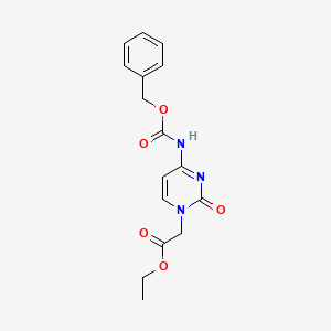 molecular formula C16H17N3O5 B13669776 Ethyl 2-[4-(Cbz-amino)-2-oxopyrimidin-1(2H)-yl]acetate 