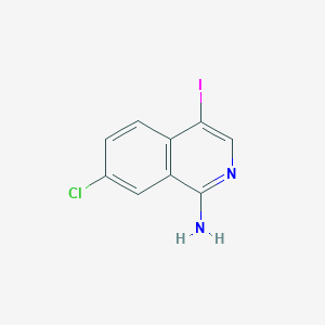 molecular formula C9H6ClIN2 B13669848 7-Chloro-4-iodoisoquinolin-1-amine 