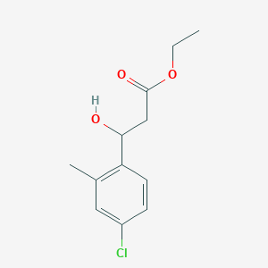 molecular formula C12H15ClO3 B13669915 Ethyl 3-(4-Chloro-2-methylphenyl)-3-hydroxypropanoate 