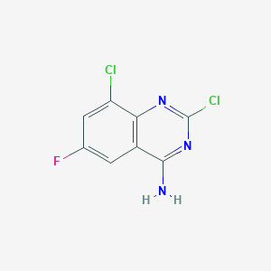 molecular formula C8H4Cl2FN3 B13669930 2,8-Dichloro-6-fluoroquinazolin-4-amine 