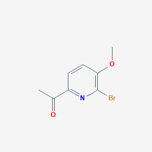 molecular formula C8H8BrNO2 B13669936 1-(6-Bromo-5-methoxypyridin-2-yl)ethanone 