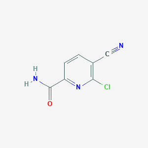 molecular formula C7H4ClN3O B13669948 6-Chloro-5-cyanopicolinamide 