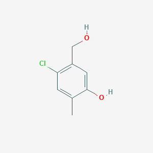 molecular formula C8H9ClO2 B13669964 4-Chloro-5-(hydroxymethyl)-2-methylphenol 