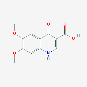 molecular formula C12H11NO5 B1367003 4-Hydroxy-6,7-dimethoxyquinoline-3-carboxylic acid CAS No. 26893-22-1