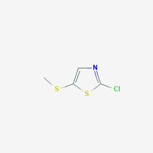molecular formula C4H4ClNS2 B13670031 Thiazole, 2-chloro-5-(methylthio)- 