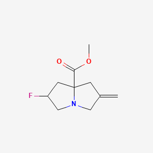 molecular formula C10H14FNO2 B13670069 Methyl (2R,7aR)-2-Fluoro-6-methylenehexahydro-1H-pyrrolizine-7a-carboxylate 