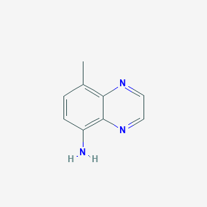 molecular formula C9H9N3 B13670099 8-Methylquinoxalin-5-amine 