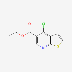 molecular formula C10H8ClNO2S B1367010 4-氯噻吩并[2,3-B]吡啶-5-羧酸乙酯 CAS No. 59713-58-5