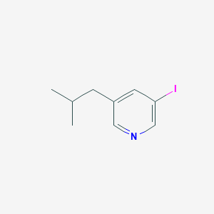 molecular formula C9H12IN B13670102 3-Iodo-5-isobutylpyridine 