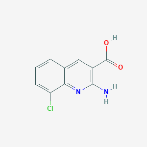 molecular formula C10H7ClN2O2 B13670103 2-Amino-8-chloroquinoline-3-carboxylic acid 
