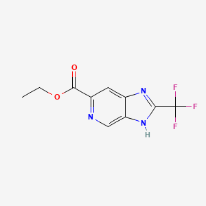 molecular formula C10H8F3N3O2 B13670159 Ethyl 2-(trifluoromethyl)-3H-imidazo[4,5-c]pyridine-6-carboxylate 