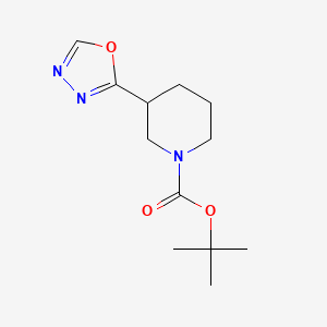 molecular formula C12H19N3O3 B13670163 Tert-butyl 3-(1,3,4-oxadiazol-2-YL)piperidine-1-carboxylate 