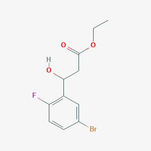 molecular formula C11H12BrFO3 B13670206 Ethyl 3-(5-bromo-2-fluorophenyl)-3-hydroxypropanoate 