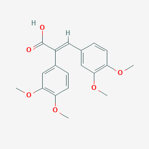 molecular formula C19H20O6 B1367023 (E)-2,3-Bis(3,4-dimethoxyphenyl)acrylic acid 