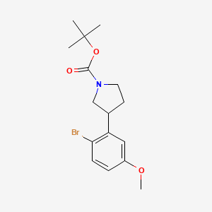 molecular formula C16H22BrNO3 B13670254 1-Boc-3-(2-bromo-5-methoxyphenyl)pyrrolidine 