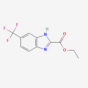 molecular formula C11H9F3N2O2 B13670260 Ethyl 5-(trifluoromethyl)-1H-benzimidazole-2-carboxylate CAS No. 944898-25-3