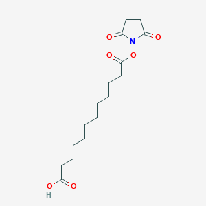 molecular formula C16H25NO6 B13670267 12-((2,5-Dioxopyrrolidin-1-yl)oxy)-12-oxododecanoic acid 