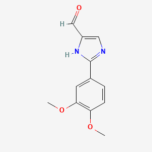 molecular formula C12H12N2O3 B13670349 2-(3,4-dimethoxyphenyl)-1H-imidazole-5-carbaldehyde 