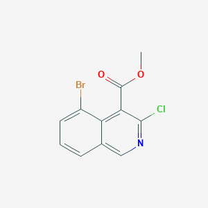 molecular formula C11H7BrClNO2 B13670417 Methyl 5-bromo-3-chloroisoquinoline-4-carboxylate 