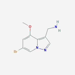 molecular formula C9H10BrN3O B13670423 (6-Bromo-4-methoxypyrazolo[1,5-a]pyridin-3-yl)methanamine 