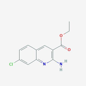 molecular formula C12H11ClN2O2 B13670436 Ethyl 2-amino-7-chloroquinoline-3-carboxylate 
