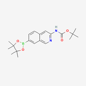 molecular formula C20H27BN2O4 B13670508 tert-Butyl (7-(4,4,5,5-tetramethyl-1,3,2-dioxaborolan-2-yl)isoquinolin-3-yl)carbamate 