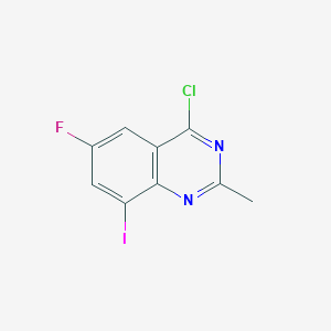 molecular formula C9H5ClFIN2 B13670559 4-Chloro-6-fluoro-8-iodo-2-methylquinazoline 