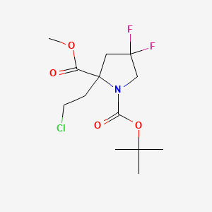 molecular formula C13H20ClF2NO4 B13670587 Methyl 1-Boc-2-(2-chloroethyl)-4,4-difluoropyrrolidine-2-carboxylate 