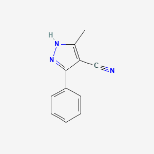 molecular formula C11H9N3 B1367059 5-methyl-3-phenyl-1H-pyrazole-4-carbonitrile 
