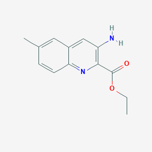 molecular formula C13H14N2O2 B13670601 Ethyl 3-amino-6-methylquinoline-2-carboxylate 