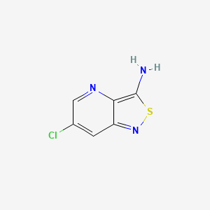 molecular formula C6H4ClN3S B13670620 6-Chloroisothiazolo[4,3-b]pyridin-3-amine 