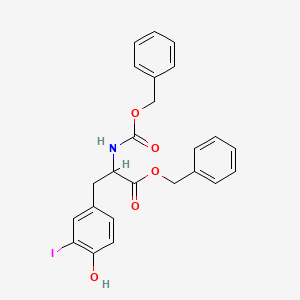 molecular formula C24H22INO5 B13670637 Benzyl (S)-2-(Cbz-amino)-3-(4-hydroxy-3-iodophenyl)propanoate 