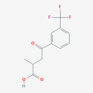 molecular formula C12H11F3O3 B1367066 2-Methyl-4-oxo-4-(3-(trifluoromethyl)phenyl)butanoic acid CAS No. 66549-17-5