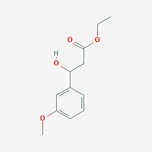 molecular formula C12H16O4 B13670883 Ethyl 3-hydroxy-3-(3-methoxyphenyl)propanoate 