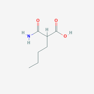 molecular formula C7H13NO3 B13671074 2-Carbamoylhexanoic acid 