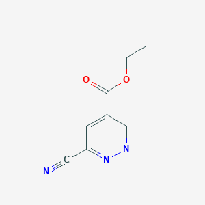 molecular formula C8H7N3O2 B13671080 Ethyl 6-cyanopyridazine-4-carboxylate 