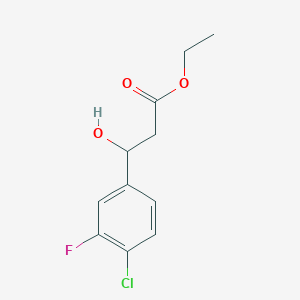 molecular formula C11H12ClFO3 B13671088 Ethyl 3-(4-chloro-3-fluorophenyl)-3-hydroxypropanoate 