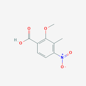 molecular formula C9H9NO5 B13671093 2-Methoxy-3-methyl-4-nitrobenzoic acid 