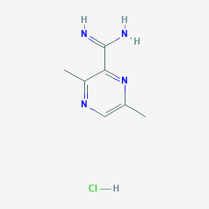 molecular formula C7H11ClN4 B13671131 3,6-Dimethylpyrazine-2-carboximidamide hydrochloride 