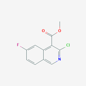 molecular formula C11H7ClFNO2 B13671139 Methyl 3-chloro-6-fluoroisoquinoline-4-carboxylate 