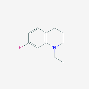 molecular formula C11H14FN B13671152 1-Ethyl-7-fluoro-1,2,3,4-tetrahydroquinoline 