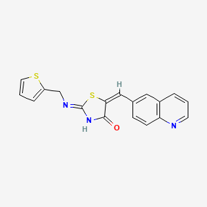 molecular formula C18H13N3OS2 B13671187 (5e)-5-(Quinolin-6-Ylmethylidene)-2-[(Thiophen-2-Ylmethyl)amino]-1,3-Thiazol-4(5h)-One 