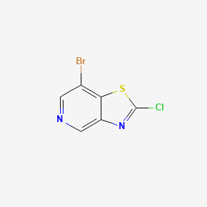 molecular formula C6H2BrClN2S B13671217 7-Bromo-2-chlorothiazolo[4,5-c]pyridine 