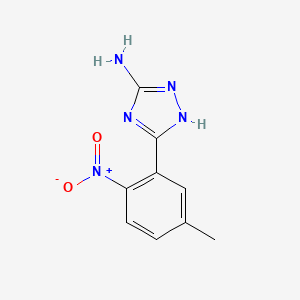 molecular formula C9H9N5O2 B13671237 5-Amino-3-(5-methyl-2-nitrophenyl)-1H-1,2,4-triazole 
