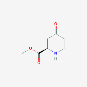 molecular formula C7H11NO3 B13671243 (R)-Methyl 4-oxopiperidine-2-carboxylate 