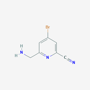 molecular formula C7H6BrN3 B13671279 6-(Aminomethyl)-4-bromopyridine-2-carbonitrile 