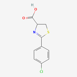 molecular formula C10H8ClNO2S B13671282 2-(4-Chlorophenyl)-4,5-dihydro-1,3-thiazole-4-carboxylic acid CAS No. 61822-02-4
